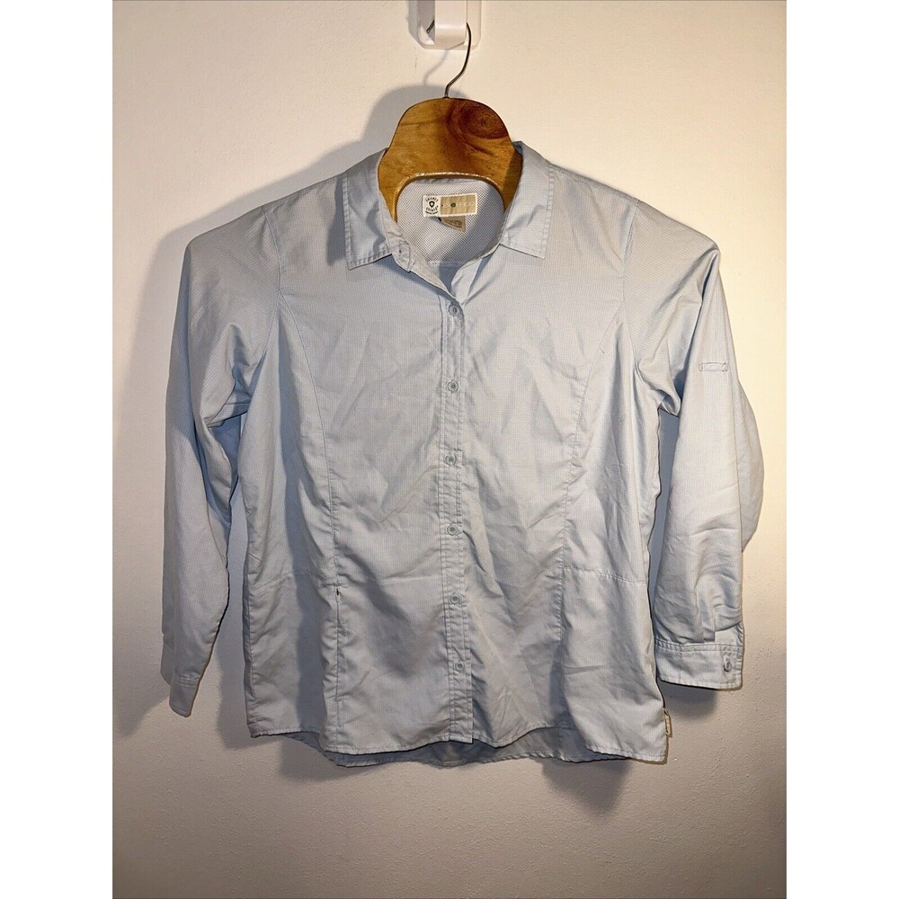 Exofficio Women Button Shirt Long Sleeve Insect Shield XL Light Blue